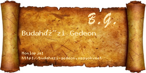 Budaházi Gedeon névjegykártya